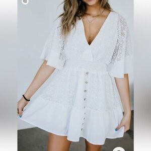 Bibi White Lace Romper size S Excellent Condition Beautiful